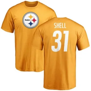 Donnie Shell Pittsburgh Steelers Name & Number Logo T-Shirt - Gold