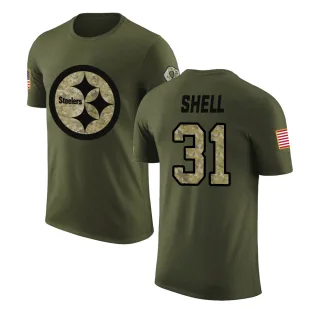 Donnie Shell Pittsburgh Steelers Olive Salute to Service Legend T-Shirt