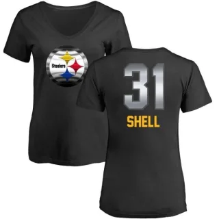 Donnie Shell Women's Pittsburgh Steelers Midnight Mascot T-Shirt - Black