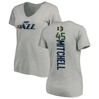 Donovan Mitchell Women's Utah Jazz Ash Backer T-Shirt