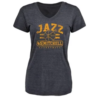 Donovan Mitchell Women's Utah Jazz Navy Baseline Tri-Blend T-Shirt