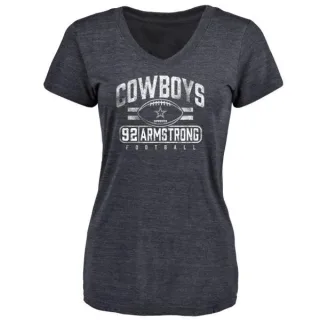 Dorance Armstrong Women's Dallas Cowboys Flanker Tri-Blend T-Shirt - Navy