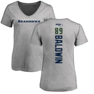 Doug Baldwin Women's Seattle Seahawks Backer V-Neck T-Shirt - Ash