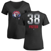 Doug Fister Women's Texas Rangers Midnight Mascot V-Neck T-Shirt - Black