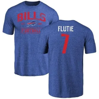 Doug Flutie Buffalo Bills Distressed Name & Number Tri-Blend T-Shirt - Royal