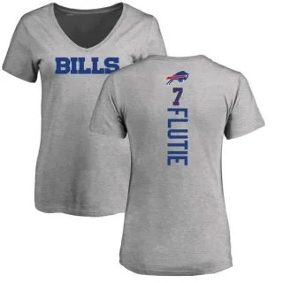 Doug Flutie Women's Buffalo Bills Backer V-Neck T-Shirt - Ash