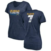 Doug Flutie Women's Los Angeles Chargers Retro Tri-Blend V-Neck T-Shirt - Navy