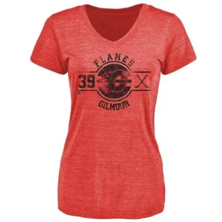 Doug Gilmour Women's Calgary Flames Insignia Tri-Blend T-Shirt - Red