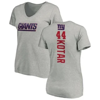 Doug Kotar Women's New York Giants Backer V-Neck T-Shirt - Ash