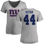 Doug Kotar Women's New York Giants Name & Number Logo Slim Fit T-Shirt - Ash