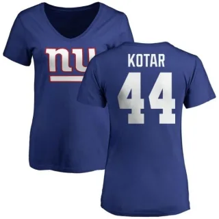 Doug Kotar Women's New York Giants Name & Number Logo Slim Fit T-Shirt - Royal