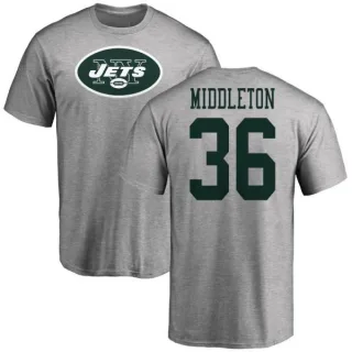 Doug Middleton New York Jets Name & Number Logo T-Shirt - Ash