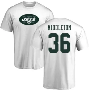 Doug Middleton New York Jets Name & Number Logo T-Shirt - White