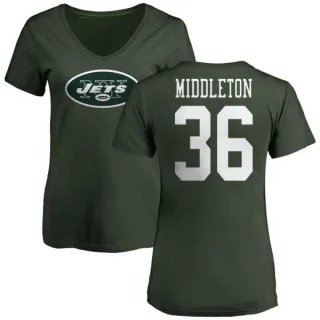 Doug Middleton Women's New York Jets Name & Number Logo Slim Fit T-Shirt - Green