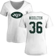 Doug Middleton Women's New York Jets Name & Number Logo Slim Fit T-Shirt - White