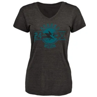 Doug Wilson Women's San Jose Sharks Insignia Tri-Blend T-Shirt - Black