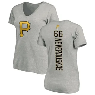 Dovydas Neverauskas Women's Pittsburgh Pirates Backer Slim Fit T-Shirt - Ash