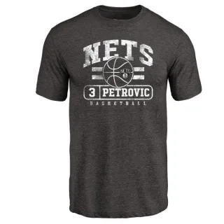 Drazen Petrovic Brooklyn Nets Black Baseline Tri-Blend T-Shirt