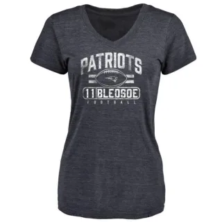 Drew Bledsoe Women's New England Patriots Flanker Tri-Blend T-Shirt - Navy