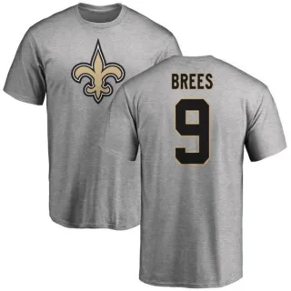 Drew Brees New Orleans Saints Name & Number Logo T-Shirt - Ash