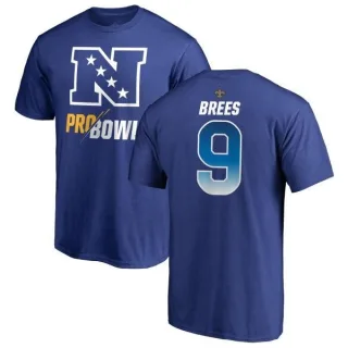 Drew Brees New Orleans Saints NFC 2019 Pro Bowl Blue Name & Number T-Shirt