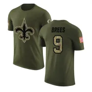 Drew Brees New Orleans Saints Olive Salute to Service Legend T-Shirt