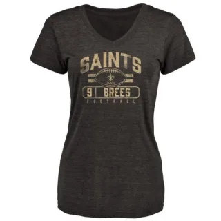 Drew Brees Women's New Orleans Saints Flanker Tri-Blend T-Shirt - Black