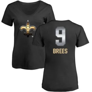 Drew Brees Women's New Orleans Saints Midnight Mascot T-Shirt - Black