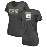 Drew Brees Women's New Orleans Saints Retro Tri-Blend V-Neck T-Shirt - Black