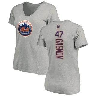 Drew Gagnon Women's New York Mets Backer Slim Fit T-Shirt - Ash