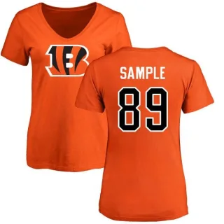 Drew Sample Women's Cincinnati Bengals Name & Number Logo Slim Fit T-Shirt - Orange