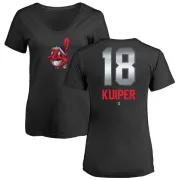 Duane Kuiper Women's Cleveland Indians Midnight Mascot V-Neck T-Shirt - Black