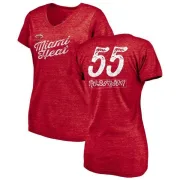 Duncan Robinson Women's Miami Heat Red Sideline Tri-Blend V-Neck T-Shirt