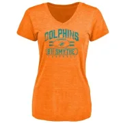 Durham Smythe Women's Miami Dolphins Flanker Tri-Blend T-Shirt - Orange