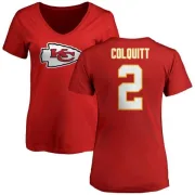 Dustin Colquitt Women's Kansas City Chiefs Name & Number Logo Slim Fit T-Shirt - Red