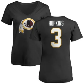 Dustin Hopkins Women's Washington Redskins Name & Number Logo Slim Fit T-Shirt - Black