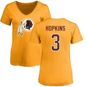 Dustin Hopkins Women's Washington Redskins Name & Number Logo Slim Fit T-Shirt - Gold