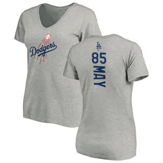 Dustin May Women's Los Angeles Dodgers Backer Slim Fit T-Shirt - Ash