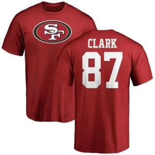 Dwight Clark San Francisco 49ers Name & Number Logo T-Shirt - Red