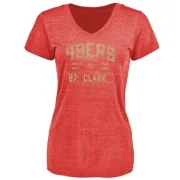 Dwight Clark Women's San Francisco 49ers Flanker Tri-Blend T-Shirt - Red