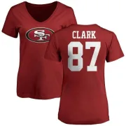 Dwight Clark Women's San Francisco 49ers Name & Number Logo Slim Fit T-Shirt - Red