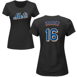 Dwight Gooden Women's New York Mets Name & Number T-Shirt - Black