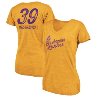 Dwight Howard Women's Los Angeles Lakers Gold Sideline Tri-Blend V-Neck T-Shirt