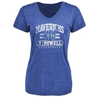 Dwight Powell Women's Dallas Mavericks Royal Baseline Tri-Blend T-Shirt