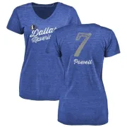 Dwight Powell Women's Dallas Mavericks Royal Sideline Tri-Blend V-Neck T-Shirt