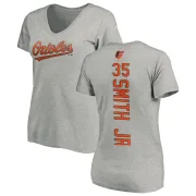 Dwight Smith Jr. Women's Baltimore Orioles Backer Slim Fit T-Shirt - Ash