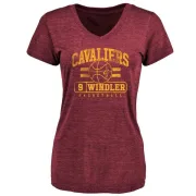 Dylan Windler Women's Cleveland Cavaliers Maroon Baseline Tri-Blend T-Shirt