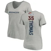 Dymonte Thomas Women's Denver Broncos Backer V-Neck T-Shirt - Ash