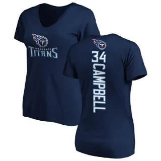 Earl Campbell Women's Tennessee Titans Backer Slim Fit T-Shirt - Navy