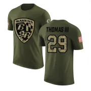 Earl Thomas Baltimore Ravens Olive Salute to Service Legend T-Shirt